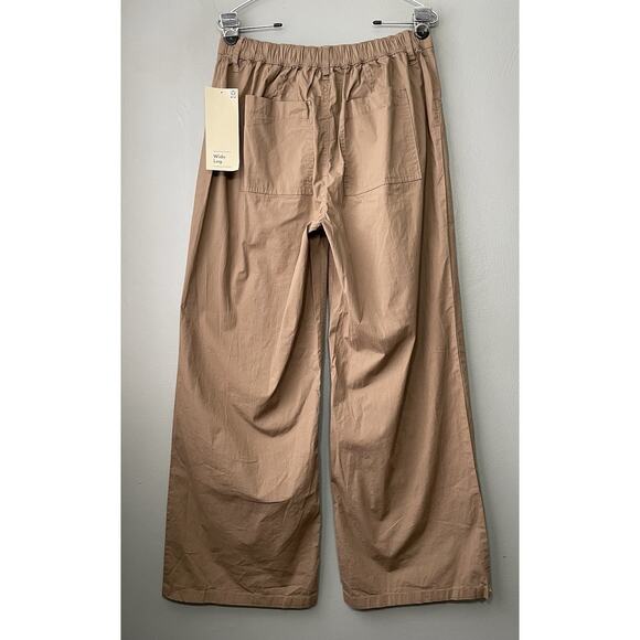Wide Leg Utility Pants Size Medium Poplin High Rise Drawstring Lagenlook Baggy - Picture 3 of 13